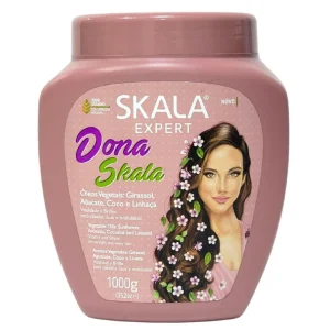 TRATAMIENTO CAPILAR EN CREMA ACONDICIONADOR, COMPLEJO DE ACEITES VEGETALES, GIRASOL, AGUACATE, CONO Y LINAZA, VITALIDAD Y BRILLO PARA CABELLOS LISOS Y ONDULADOS SKALA EXPERT DONA SKALA 1000G