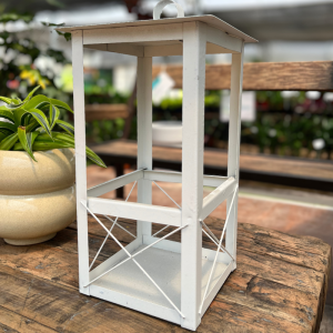 Farol de chapa decorativo blanco