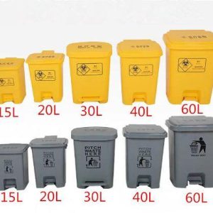 Basurero Plastico Pedal Gris 30L