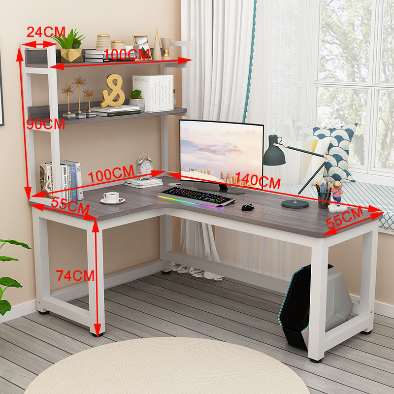 Escritorio De Esquina Con Estante Melamina Izquierdo