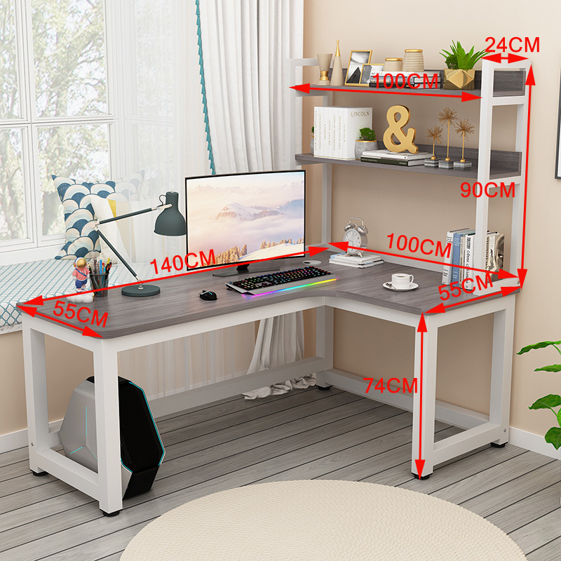 Escritorio De Esquina Con Estante Melamina Derecho