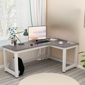 Escritorio De Esquina Con Estante Melamina Derecho