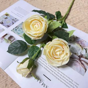 Flor Artificial Plastica Blanco De Poliester 4930629221551