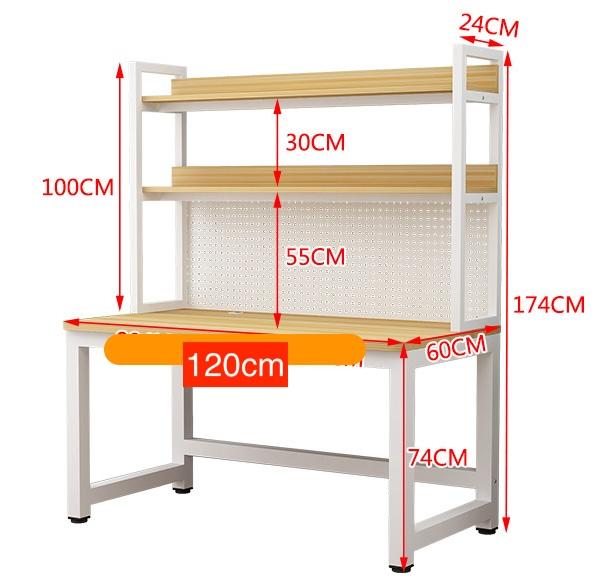 Escritorio Con Estante Y Perforado Melamina Negro