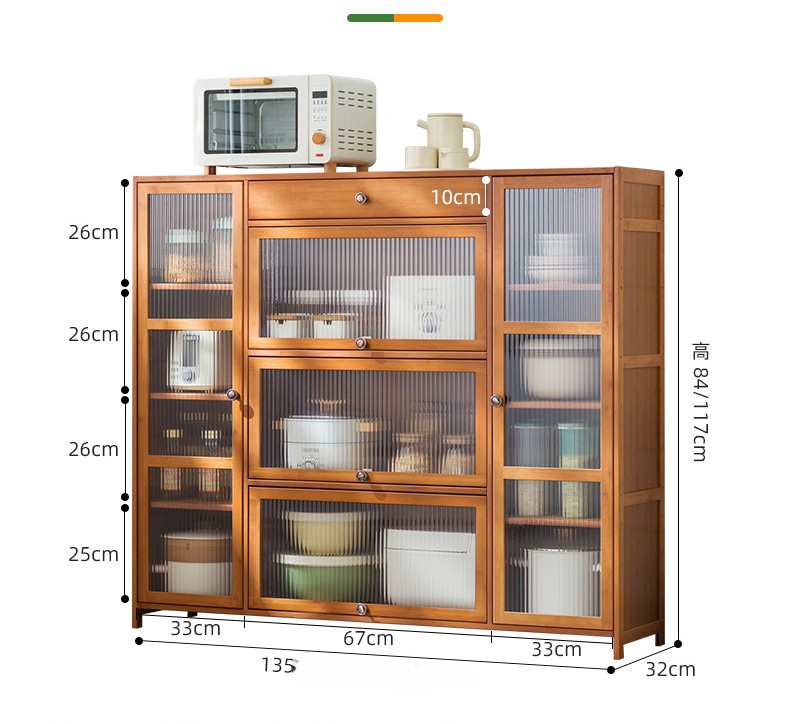 Alacena Bambú  y acrilico 135CM