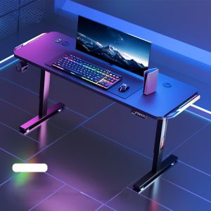 Escritorio Elevable Melamina Motorizado Negro 120*60*（73~118）