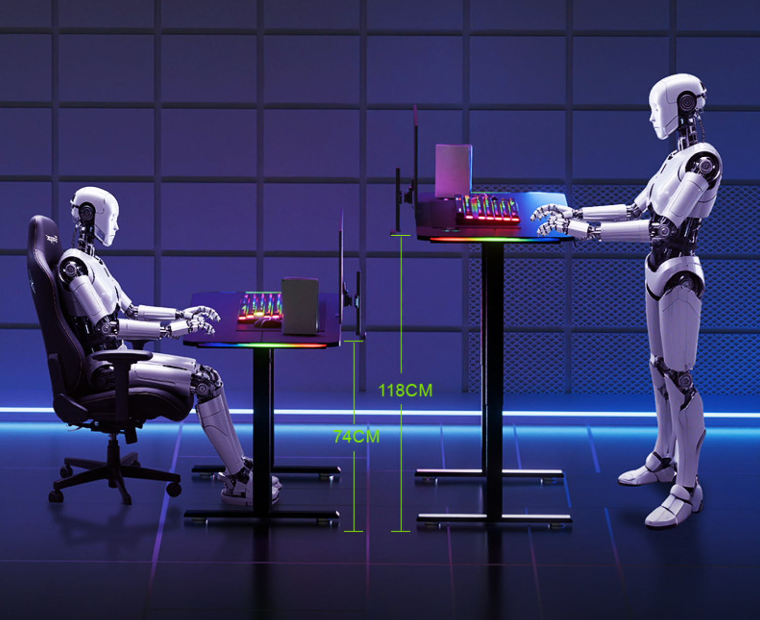 Escritorio Elevable Melamina Motorizado Negro 120*60*（73~118）