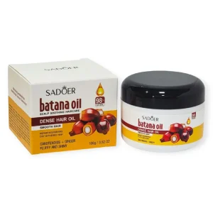 ACEITE PARA EL CABELLO DENSO DE ACEITE DE BATANA, CAROTENOIDES Y JENGIBRE, CABELLO ESPONJOSO, BRILLANTE Y LISO, HIDRATA Y NUTRE EL CABELLO SADOER BATANA OIL 100G