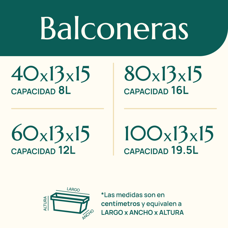 Maceta balconera fibrocemento