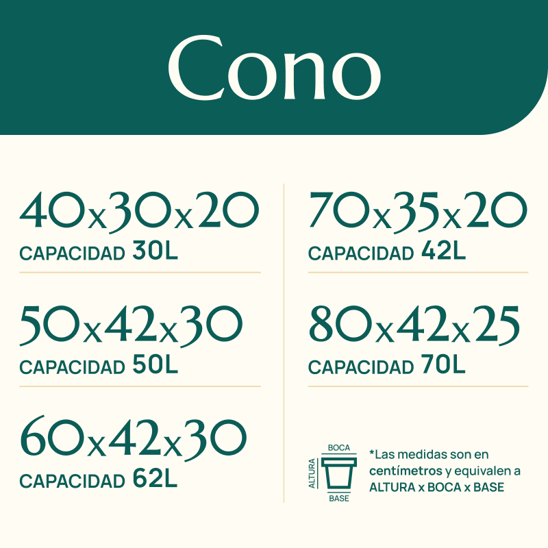 Maceta cono fibrocemento