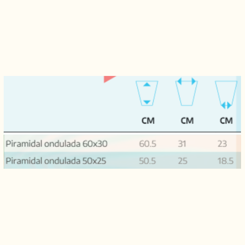 Maceta rotomoldeo MAIDA piramidal ondulada - Imagen 3